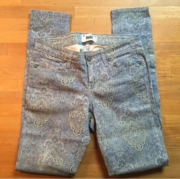 Paige Verdugo Ultra Skinny Jeans in Aruba Paisley sz 26 rise 8.5” inseam 30” - Picture 6 of 9